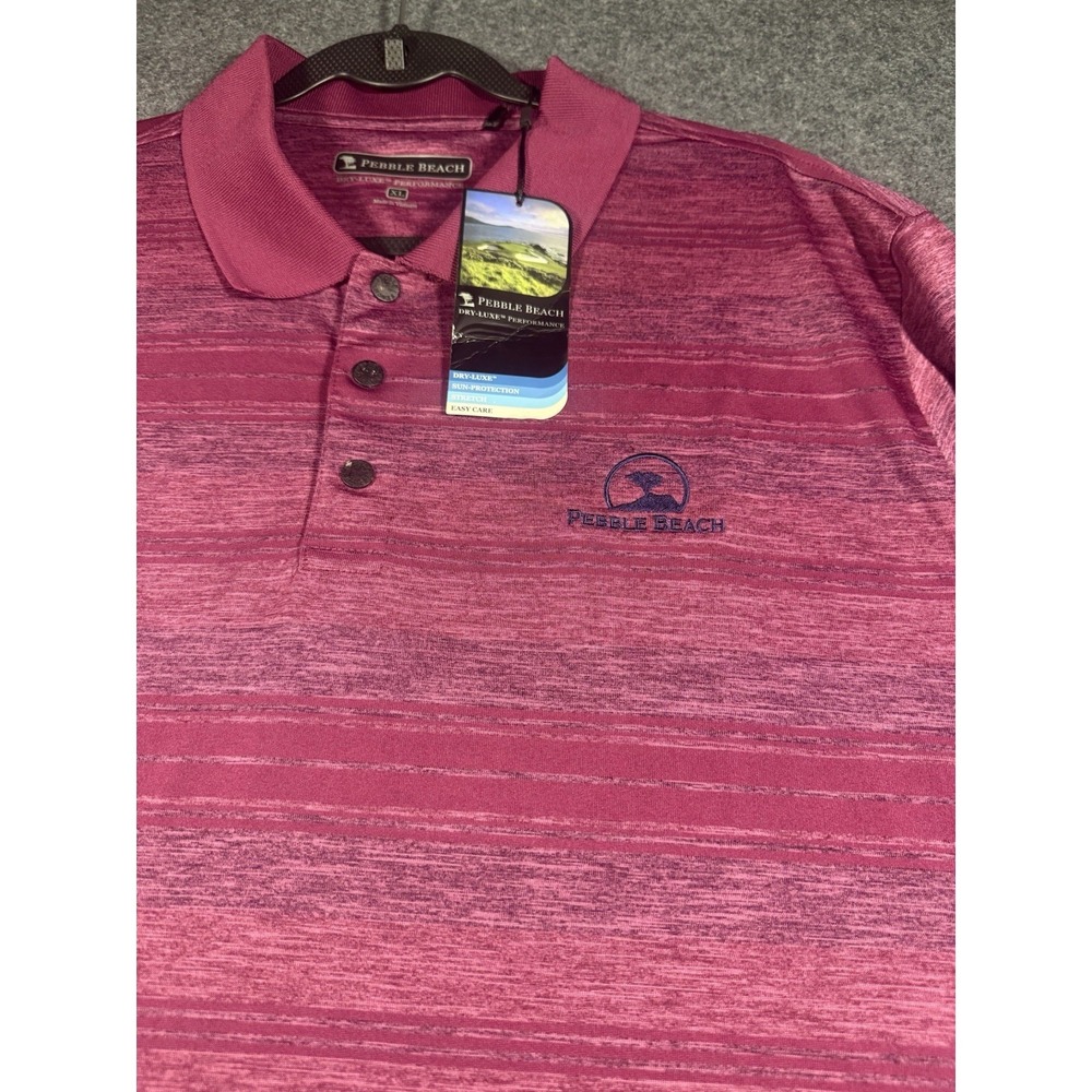 Pebble Beach Dry-Luxe Performance Men's Space-Dyed Golf Polo Shirt‎ XL